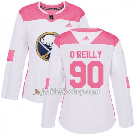 Nainen NHL Buffalo Sabres Pelipaita Ryan OReilly 90 Adidas 2017-2018 Valkoinen Vaaleanpunainen Fashion Authentic